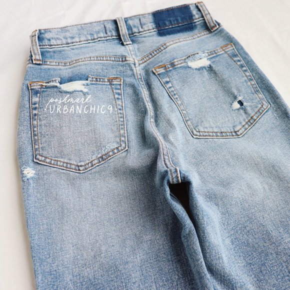 ABERCROMBIE Curve Love High Rise Ankle Straight Jean Ripped Medium Light size 26 - Picture 13 of 15
